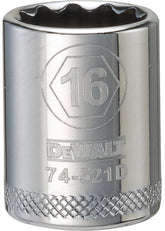 DeWALT DWMT74521OSP Hand Socket, 16 mm Socket, 3/8 in Drive, 12-Point, Vanadium Steel, Polished Chrome